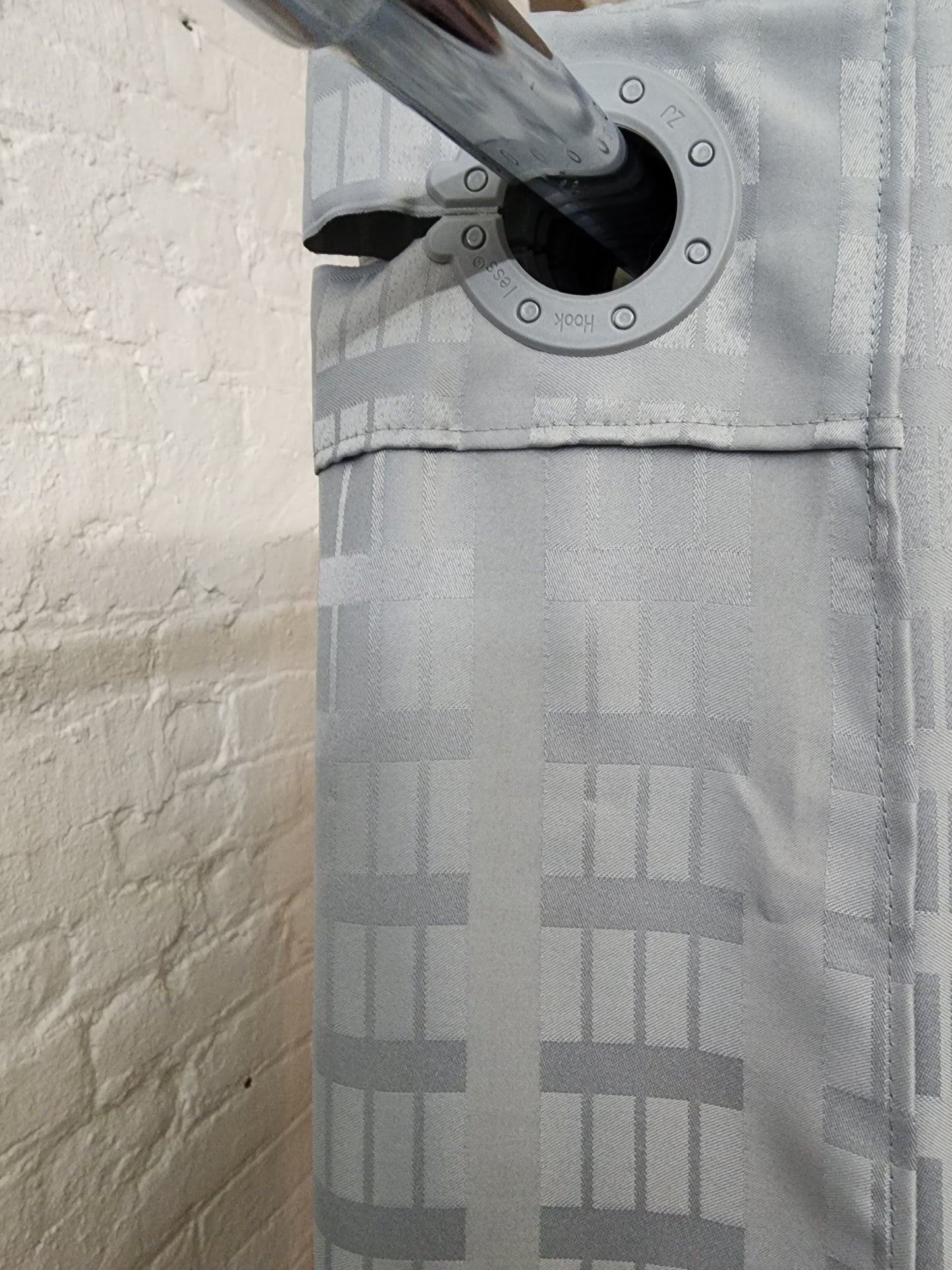 Litchfield Gray 42x74" Hookless Shower Curtain