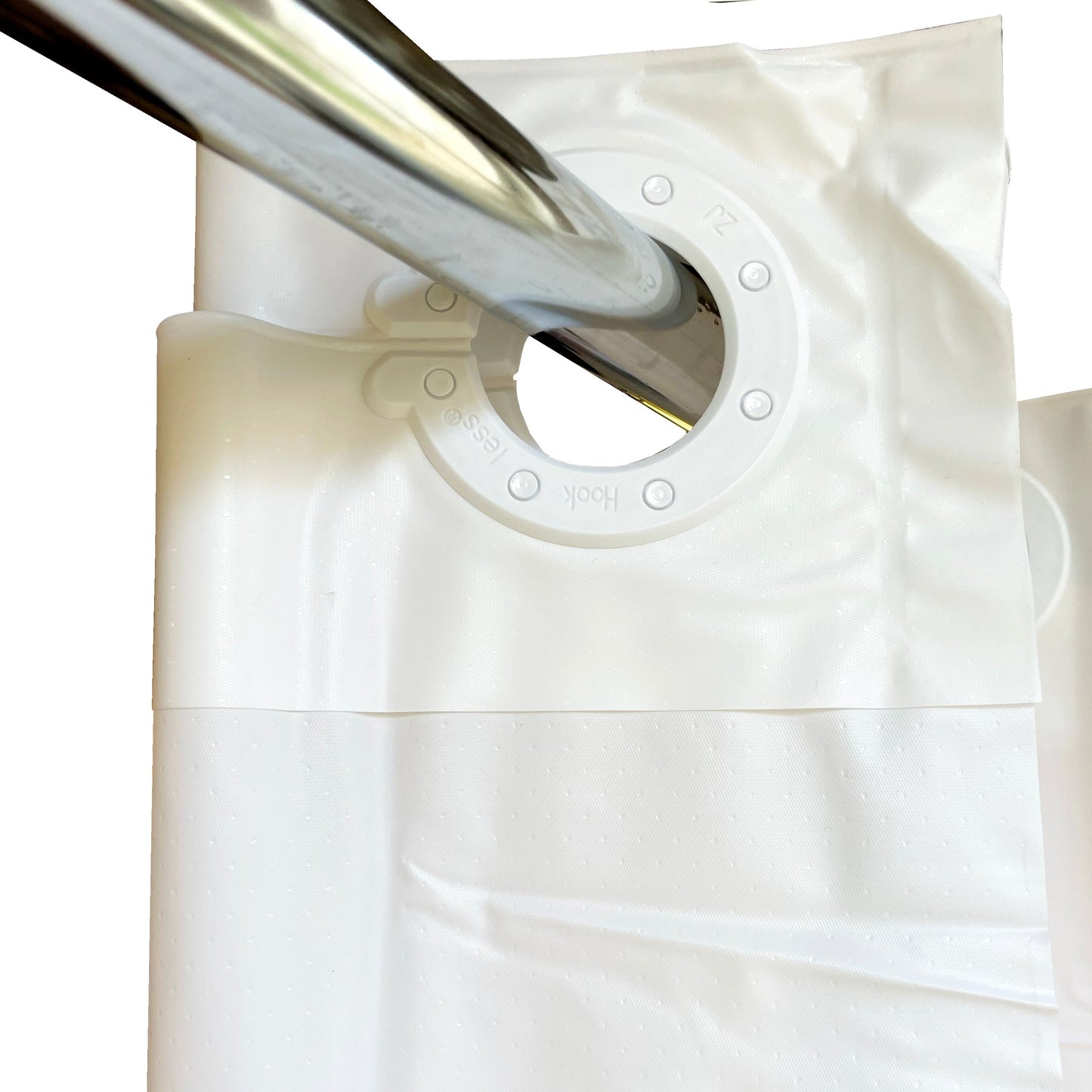Pin Dot White 71x74" Hookless Shower Curtain