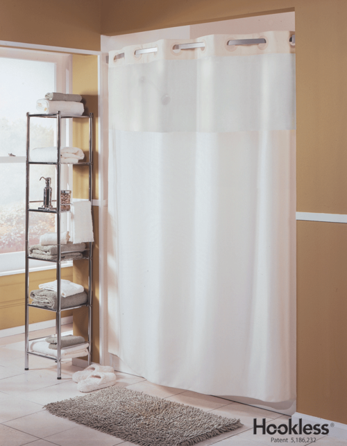 OTRT Mystery White 71x74" Shower Curtain with Wind