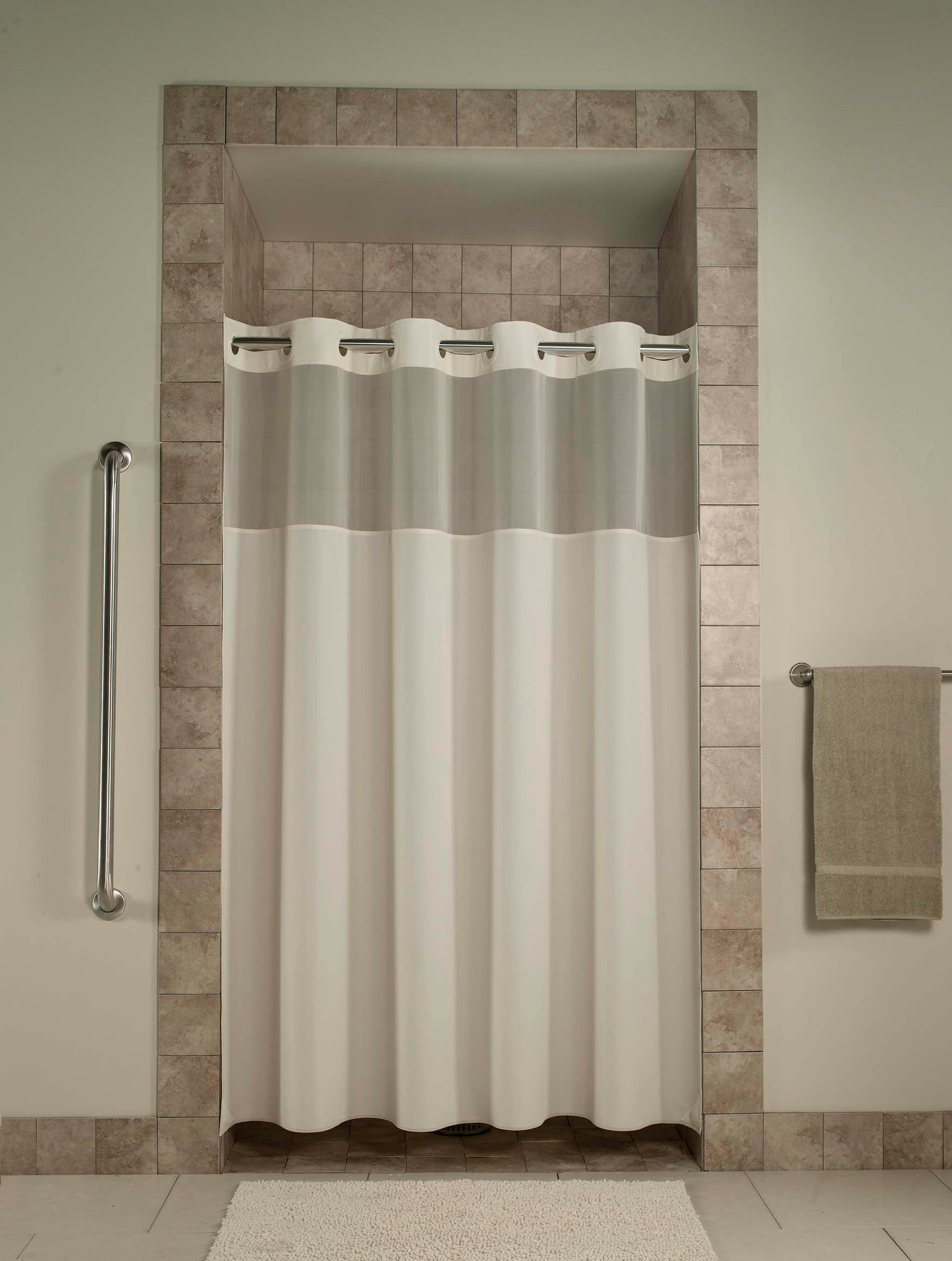 OTRT Mystery Beige 42x74" Shower Curtain with Wind