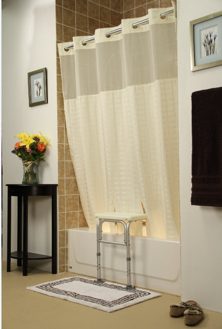 OTRT Whitaker Beige 71x72" Transfer Bench Shower C