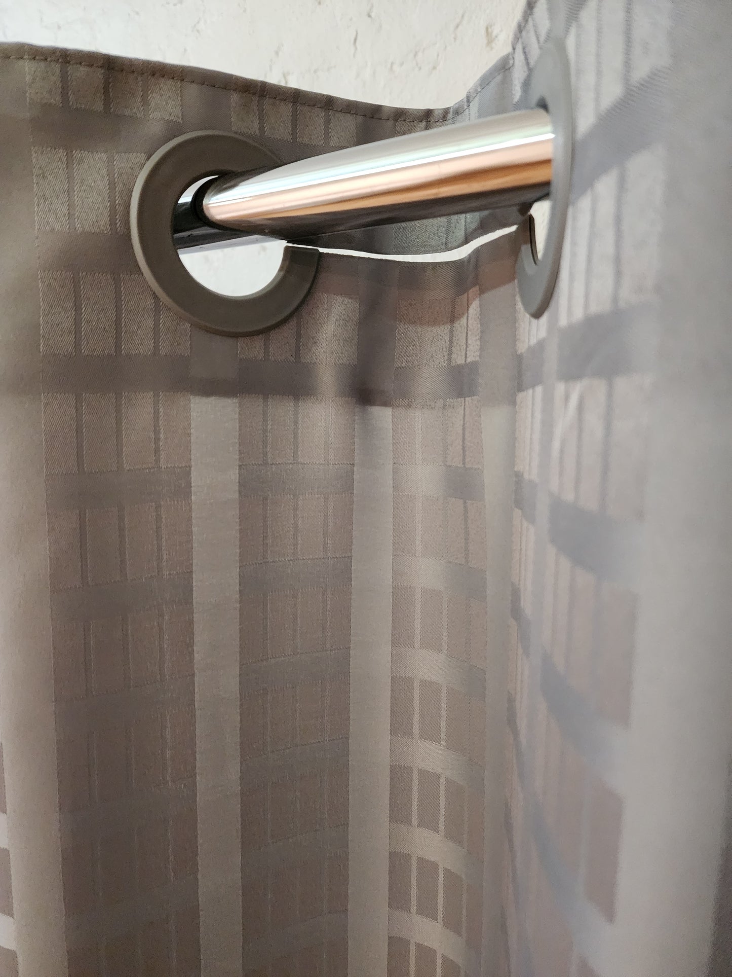 Litchfield Gray 71x92" Hookless Shower Curtain