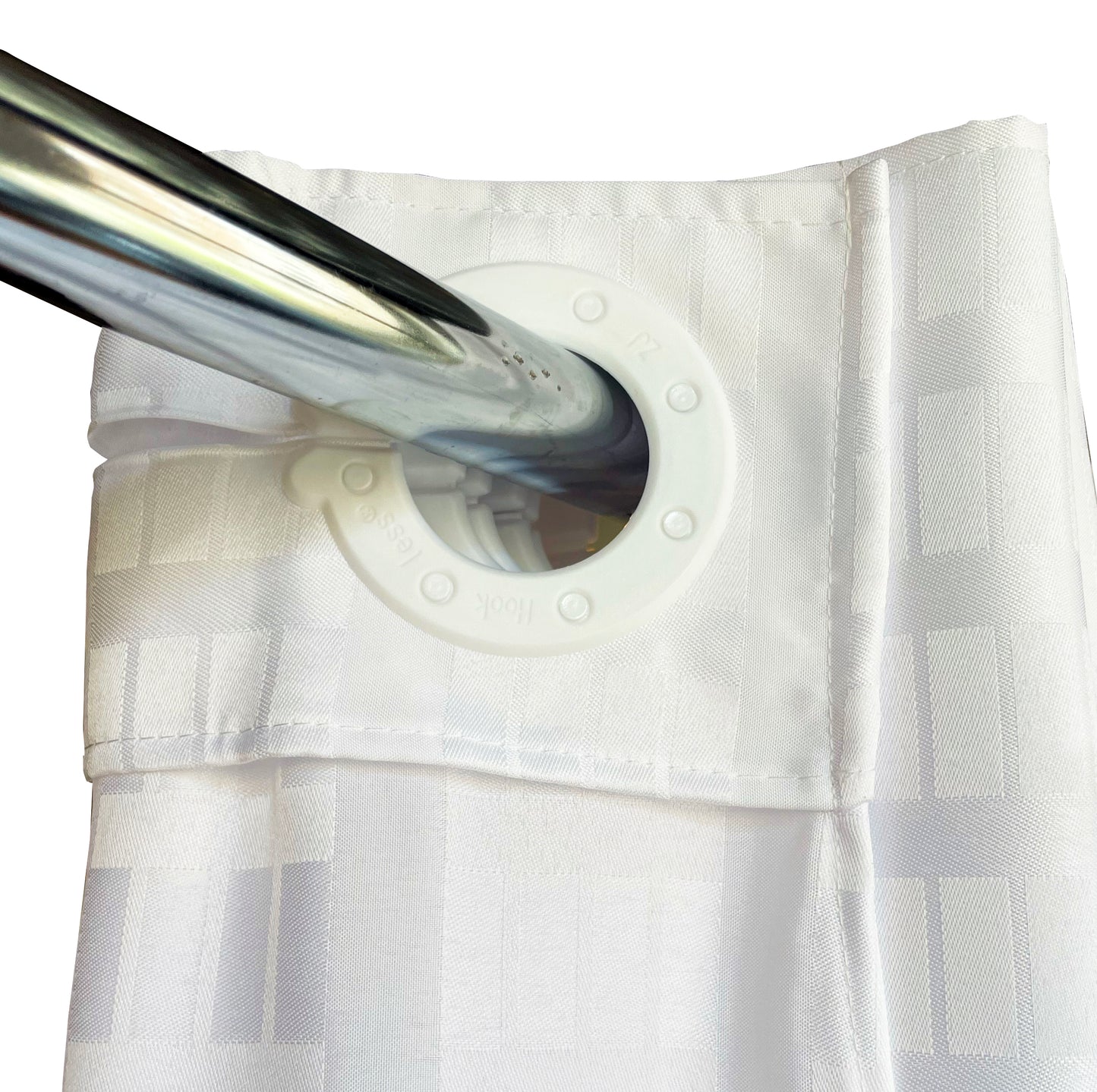 Litchfield White 71x74" Hookless Shower Curtain